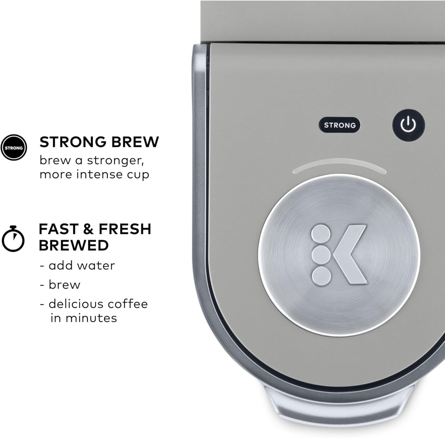 K-Mini plus Single Serve K-Cup Pod Coffee Maker, Studio Gray